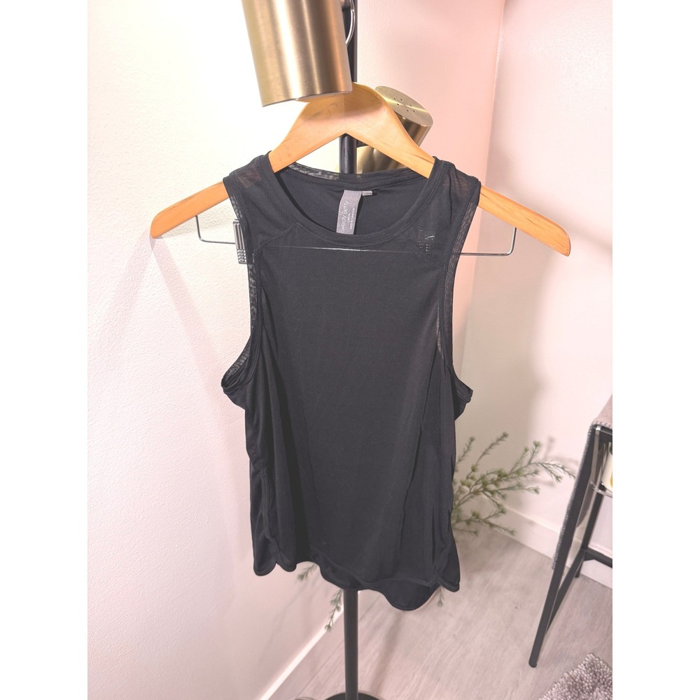 Sweaty Betty Breeze Running Tank Black Mesh Panel Sleeveless Workout Top Medium